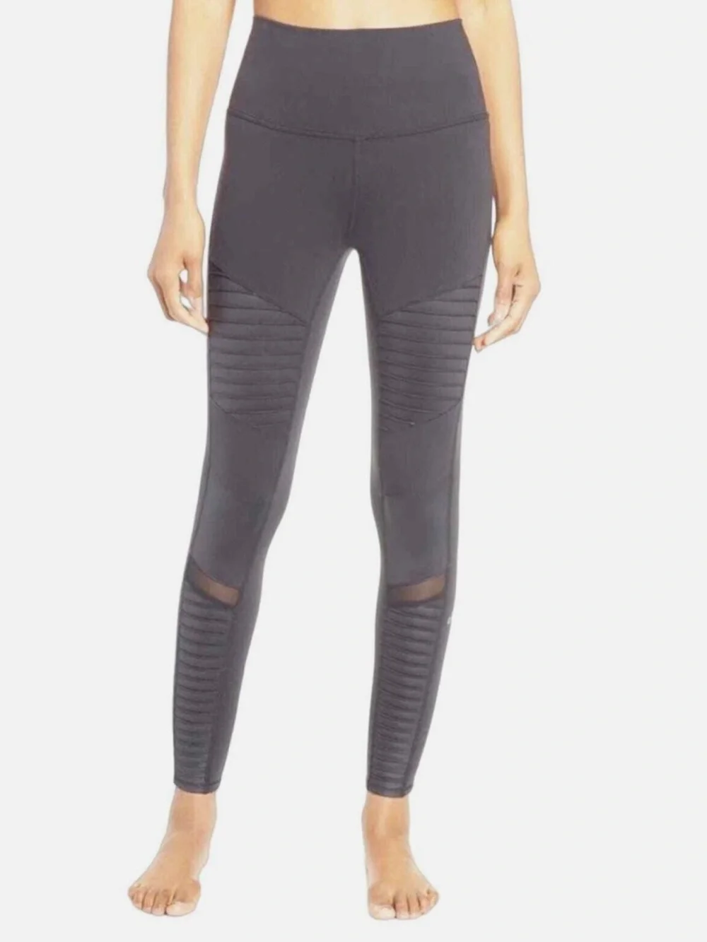 Alo Yoga  Grey Moto Panel Leggings